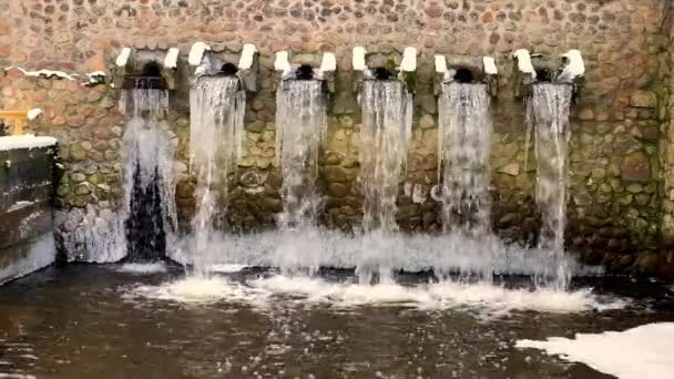 Damm Una Pequeña Planta Local Tratamiento Aguas Residuales Actividades Clasificación — Vídeo de stock