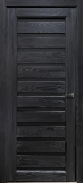 Dřevěné Dveře Barvě Tmavě Styl Pro Moderní Interiér Byt Bytů — Stock fotografie