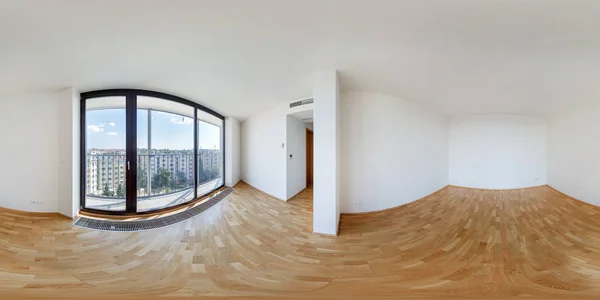 Panorama Moderno Apartamento Loft Blanco Vacío Sala Estar Interior Panorama — Foto de Stock