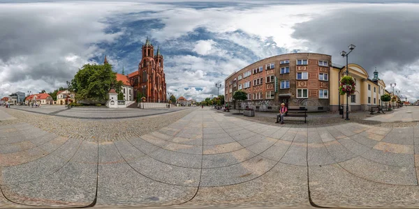 Bialystok Poland April 2013 360 Panorama View Pedestrian Street Market — Φωτογραφία Αρχείου