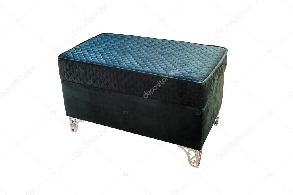 blue fabric sofa in chester style for elite loft interior isolated white background