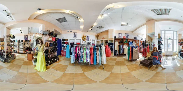 Grodno Belarus Avril 2017 Vue Panoramique 360 Intérieur Boutique Vêtements — Photo