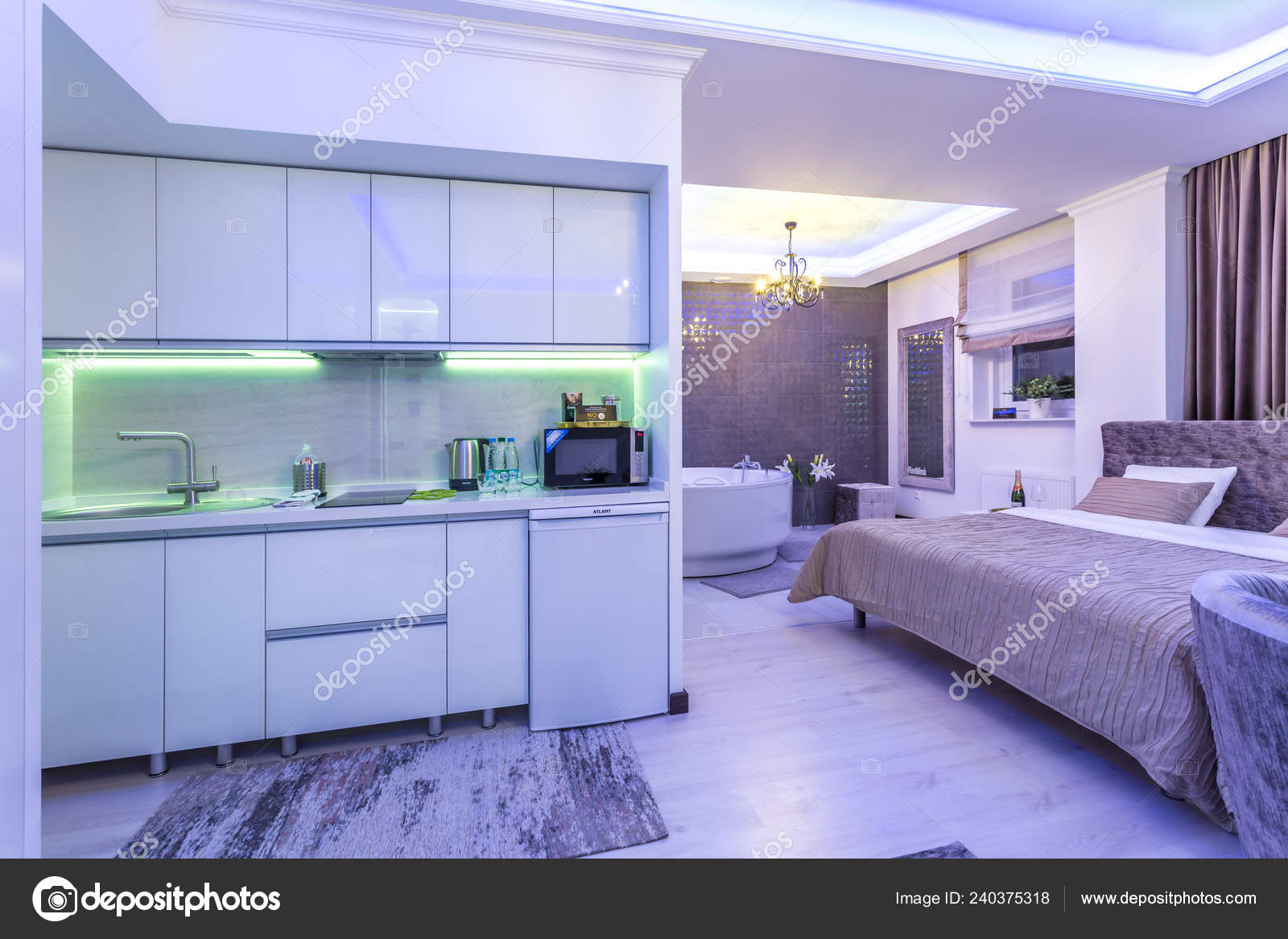 Minsk Belarus January 2019 Interior Modern Bedroom Loft Flat