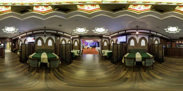 민스크 벨로루시 2014 360 파노라마 카지노에서 엘리트 카페의 인테리어 180도 — 스톡 사진
