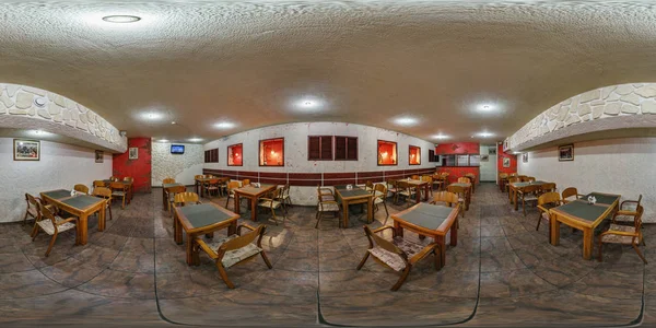 Gomel Belarus February 2012 360 Panorama Interior Stylish Cafe Red — Stock Photo, Image