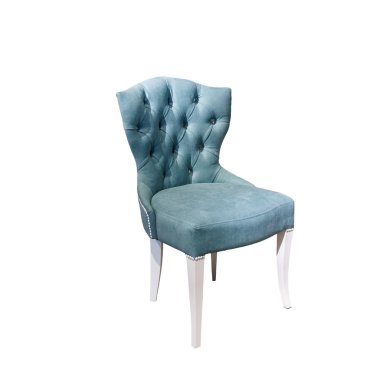 Elite iç izole beyaz arka plan çatı için mavi kumaş koltuk chester tarzı ışık