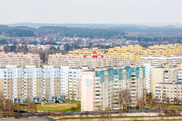 Panorama Rezidenční Čtvrti Velkého Města Ptačí Perspektivy — Stock fotografie