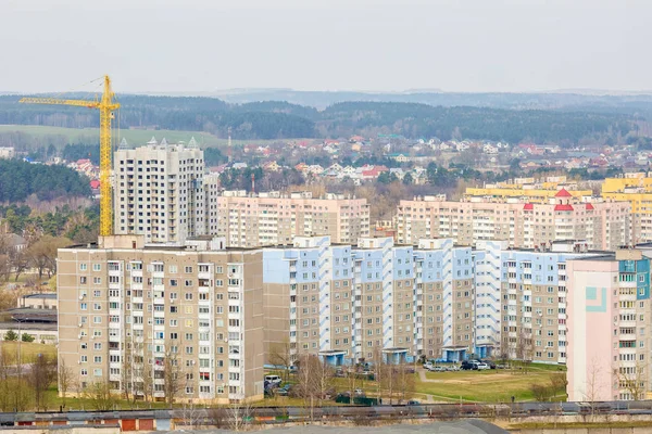 Panorama Barrio Residencial Una Gran Ciudad Desde Vista Pájaro —  Fotos de Stock