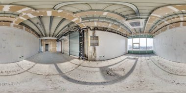 tam sorunsuz küresel HDRI panorama 360 panoramik pencerelere olmaksızın equirectangular küresel projeksiyon tamir ile office için boş modern beyaz loft odanın iç görüş açısı. VR Ar içeriği