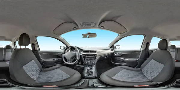 Aislado Completo Panorama Inconsútil 360 Grados Ángulo Visión Salón Cuero — Foto de Stock
