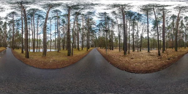 Σφαιρικό Hdri Πανόραμα 360 Μοίρες Γωνία Θέα Δρόμο Ασφάλτου Πεζών — Φωτογραφία Αρχείου