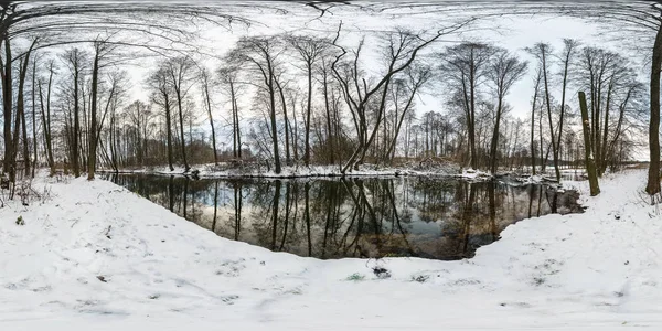 Χειμώνα Hdri Σφαιρικό Πανόραμα 360 Μοίρες Γωνία Προβολής Δρόμο Μέσα — Φωτογραφία Αρχείου