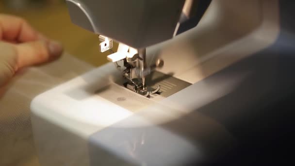 Mécanisme Fermeture Pied Machine Coudre Avec Aiguille Fil Firmware Tulle — Video