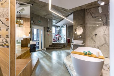 Grodno, Belarus-Aralık, 2018: elit sıhhi tesisat Shop showroom içinde iç