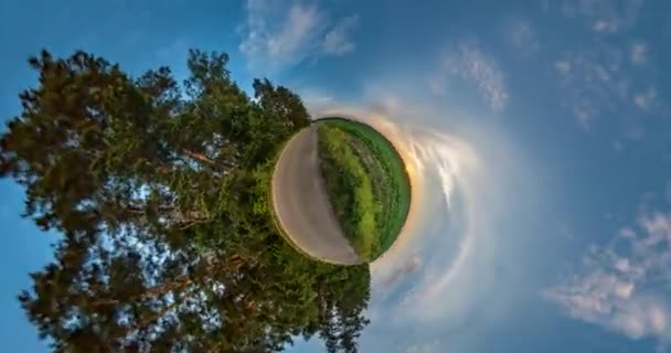 Curvatura Del Espacio Pequeña Transformación Planetaria Torsión Abstracta Giro Del — Vídeo de stock