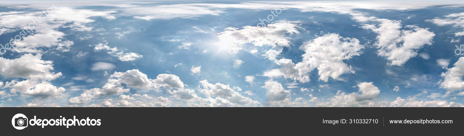 Бесшовные Облачно-Голубое Небо Hdri Панорама 360 Градусов Угол.