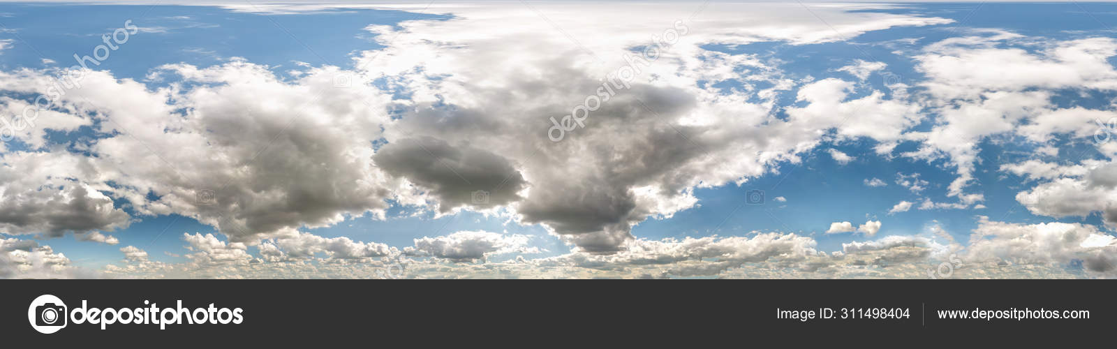 blue sky with beautiful clouds. Seamless hdri panorama 360 degrees