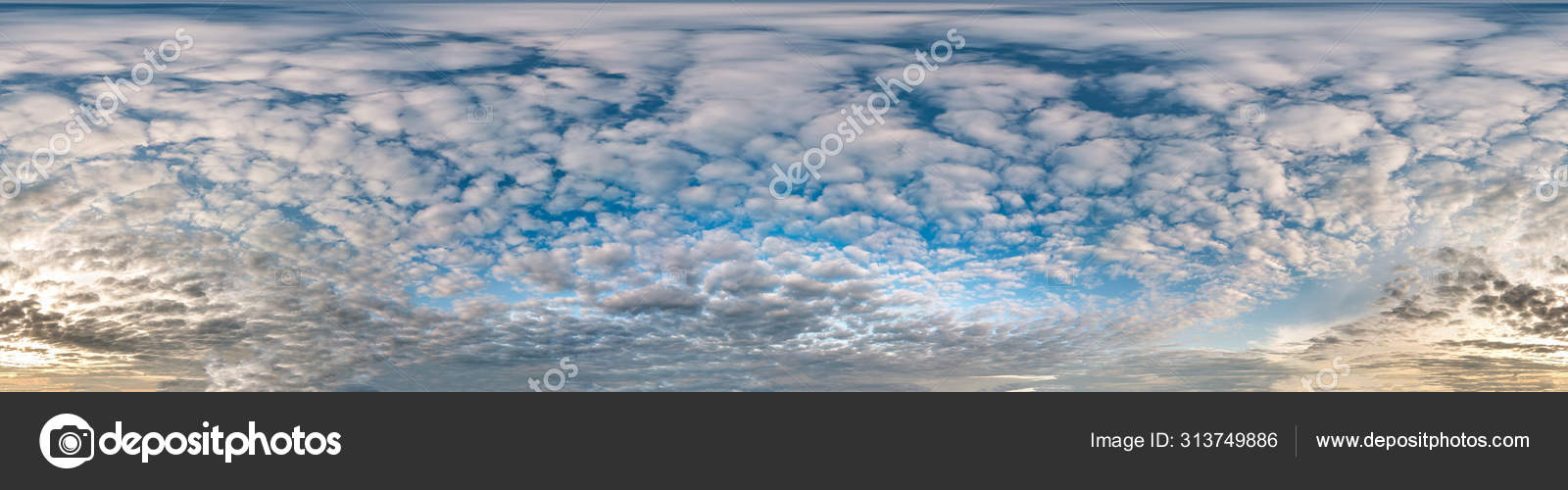 céu azul nublado sem costura hdri panorama vista de ângulo de 360 graus com  belas nuvens com zênite para uso em gráficos 3d ou jogo como cúpula do céu  ou editar tiro