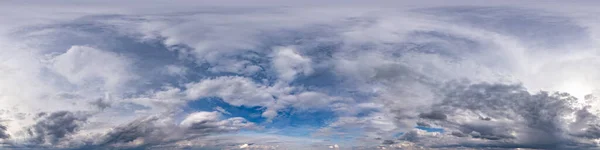 Блакитне Небо Красивими Темними Хмарами Перед Грозою Безшовна Панорама Hdri — стокове фото