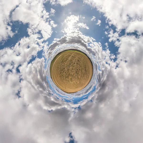 Malá Planetární Transformace Sférického Panoramatu 360 Stupňů Sférický Abstraktní Letecký — Stock fotografie