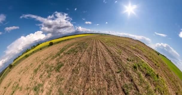 Malá Planeta Transformace Zakřivením Prostoru Abstraktní Otáčení Kroucení Točení Plného — Stock video