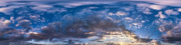 Naadloze Hdri Panorama 360 Graden Hoek Uitzicht Blauw Roze Avond — Stockfoto