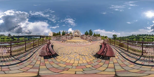 Hdri Panorama 360 각도보기 아치와 계단에 — 스톡 사진