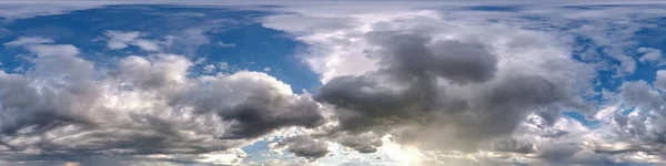 Céu Escuro Com Belas Nuvens Negras Antes Tempestade Panorama Hdri — Fotografia de Stock
