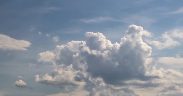 Time Lapse Clip Van Verschillende Pluizige Krullende Wolkenlagen Bij Winderig — Stockvideo