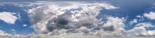 无缝带云天蓝天全景360度与美丽的云彩与天顶用于3D图形或游戏开发如天空穹顶或编辑无人机拍摄 — 图库照片
