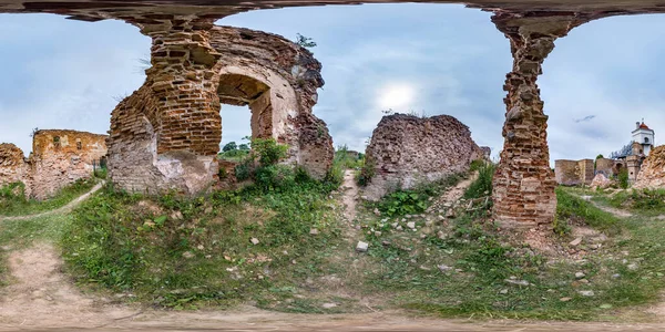 Seamless Spherical Hdri Panorama Sudut 360 Derajat Dekat Dinding Reruntuhan — Stok Foto