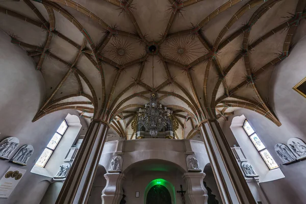 Vilnius Litvanya Ağustos 2019 Kubbe Eski Bir Gotik Kilise Tavanına — Stok fotoğraf