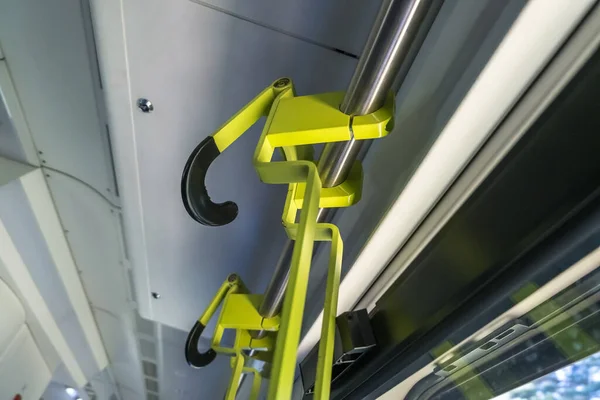 bike carrier on a train. Transport device for bicycles in the wagon.