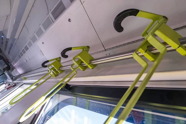 bike carrier on a train. Transport device for bicycles in the wagon.