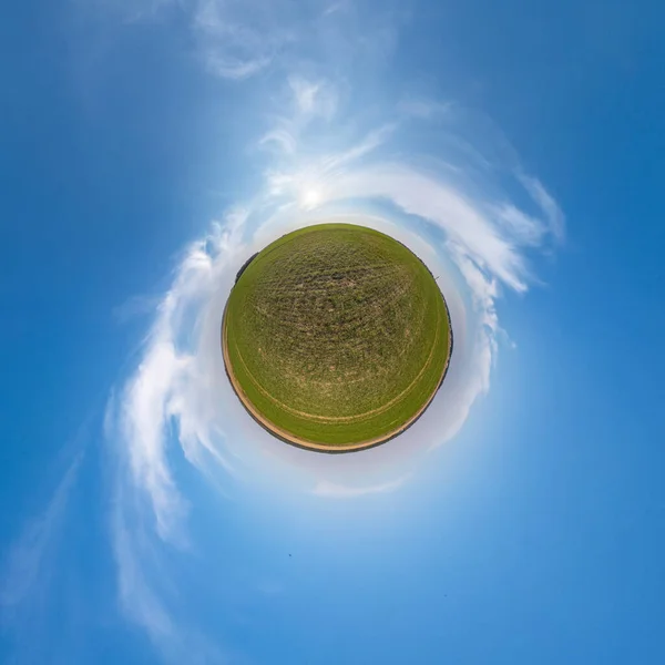 Malá Planetární Transformace Sférického Panoramatu 360 Stupňů Sférický Abstraktní Letecký — Stock fotografie