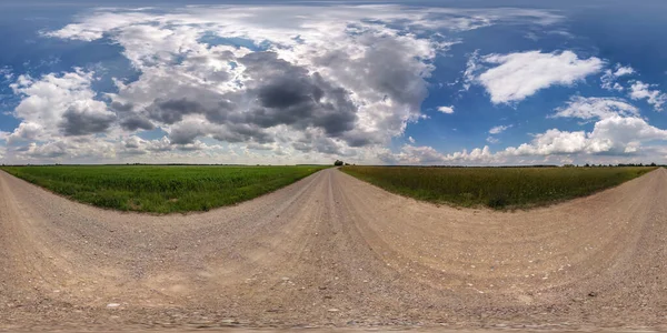 Pełna Bezszwowa Panorama Hdri 360 Stopni Kąt Widzenia Drodze Bez — Zdjęcie stockowe