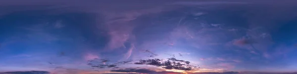 Sömlös Mörkblå Och Rosa Himmel Före Solnedgången Hdri Panorama 360 — Stockfoto