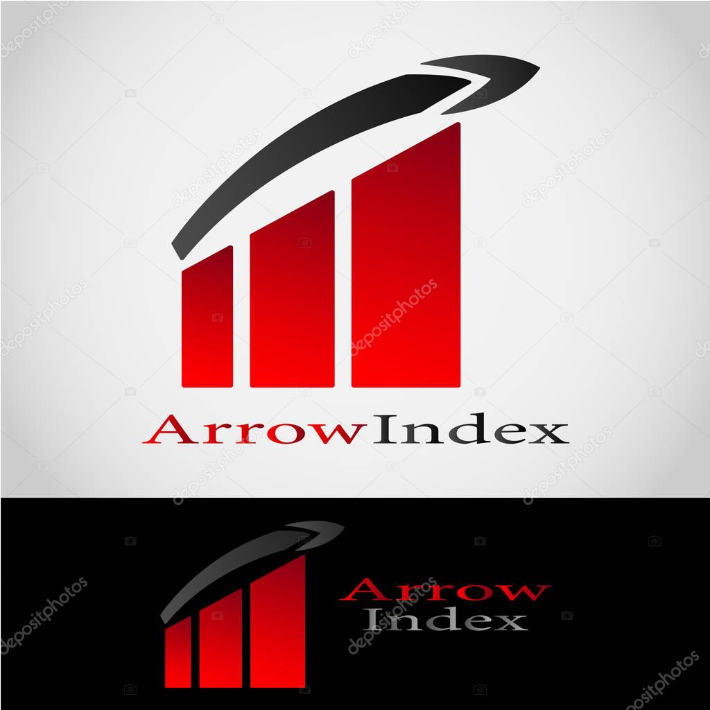 This is a logo that draws a percentage index and there are also arrows. This logo is very suitable for use in the fields of economics, finance, and other businesses.