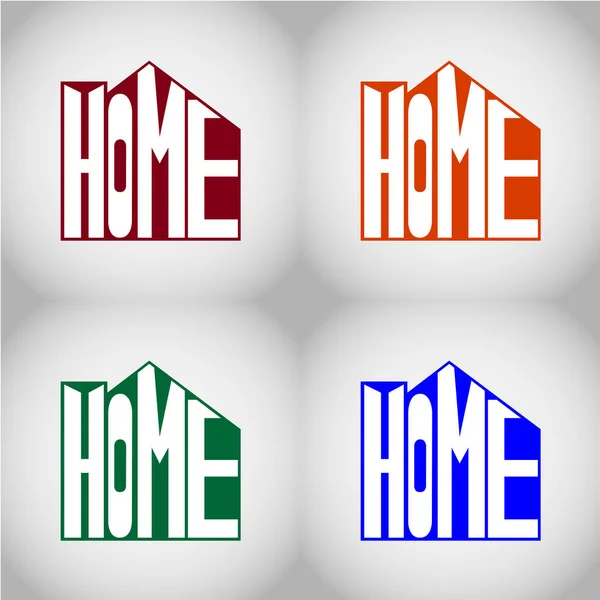 Logo Une Photo Une Maison Avec Home Écrit Dessus Logo — Image vectorielle