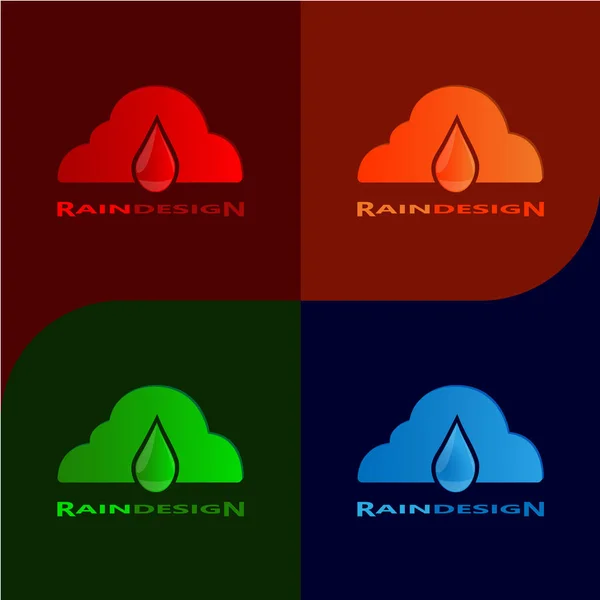 Dieses Logo Hat Eine Wolke Mit Einem Tropfen Regen Darin — Stockvektor