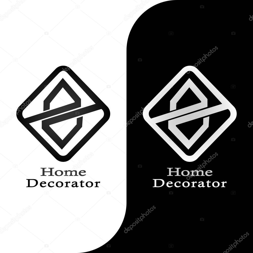 This logo has two houses that are mirrored. This logo is good for use by companies or businesses that are engaged in home design services, such as interior design. And on a large scale it can be used as a property company logo.