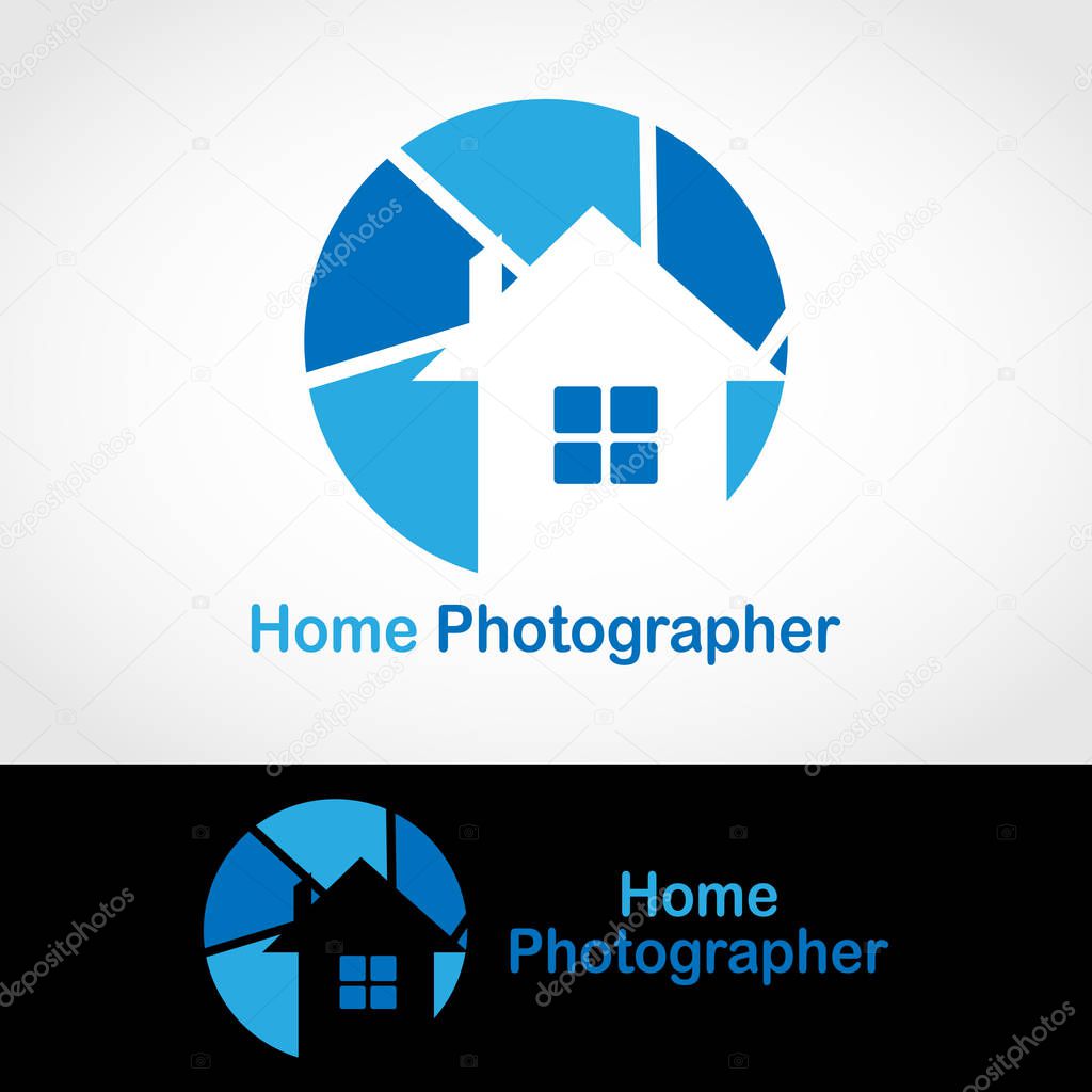 This logo has a camera lens with a house in it. This logo is good to use as a company logo, photo studio, and business engaged in photography. Or it can also be used as an application logo and various other businesses as needed.