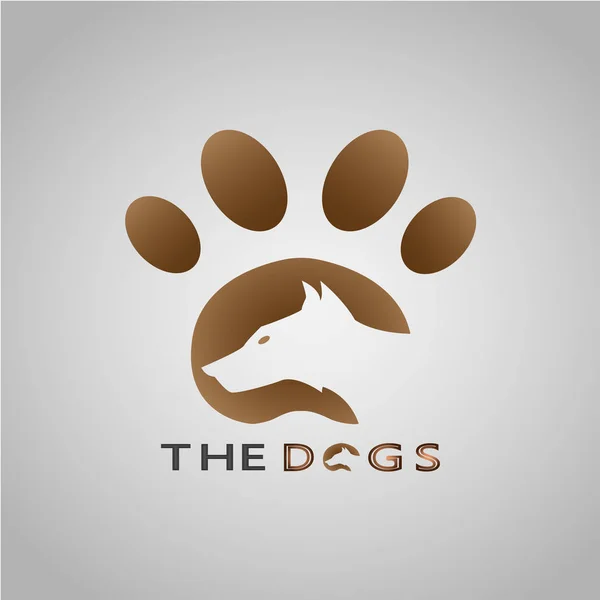 Este Logotipo Mostra Cão Com Sua Pegada Como Pano Fundo — Vetor de Stock