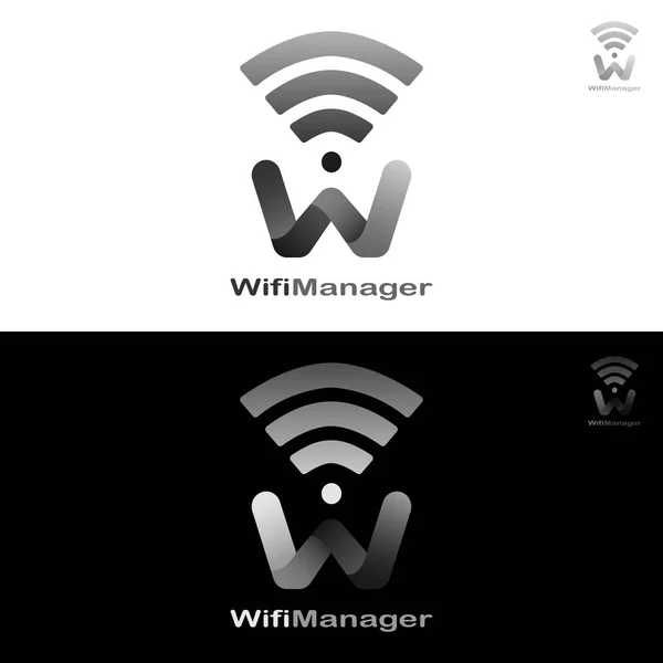 Logó Van Betű Wifi Hálózat Logó Mint Cég Emblémáját Hogy — Stock Vector