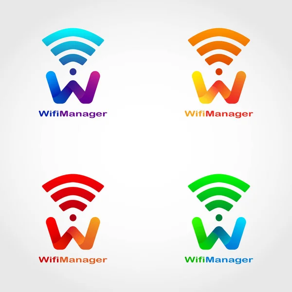 Questo Logo Lettera Una Rete Wifi Questo Logo Buono Usare — Vettoriale Stock