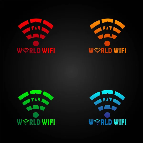 Logo Has Picture Wifi Network Which Letter Written Logo Suitable — Stock Vector