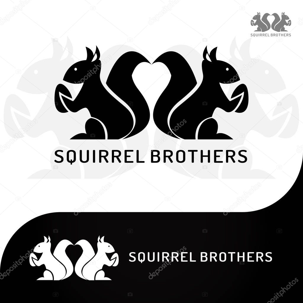This logo has a picture of two squirrel brothers holding beans. This logo is good to use as a company logo and various other creative businesses as needed and can also be used as an application logo.