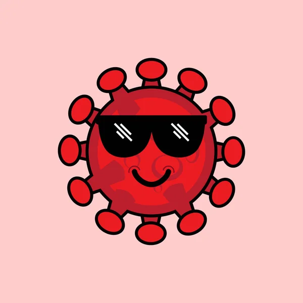 이것은 코로나 바이러스 마스코트 삽화인데 Chibi 스타일을 가지고 있습니다 개인적 — 스톡 벡터
