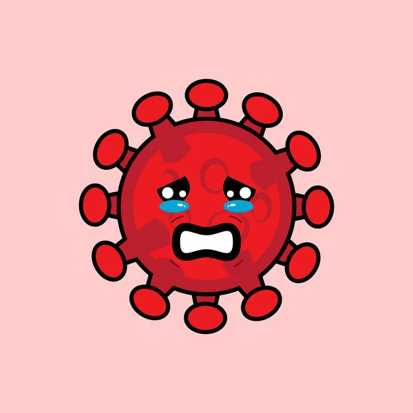 Esta Una Ilustración Mascota Del Virus Corona Que Tiene Estilo — Vector de stock