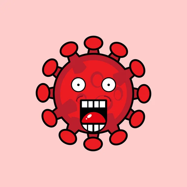 Esta Una Ilustración Mascota Del Virus Corona Que Tiene Estilo — Archivo Imágenes Vectoriales